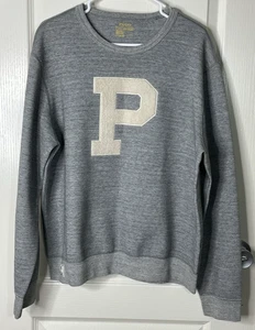 Polo Ralph Lauren Mens Sweatshirt Large Gray Varsity Letterman Preppy College - Picture 1 of 10