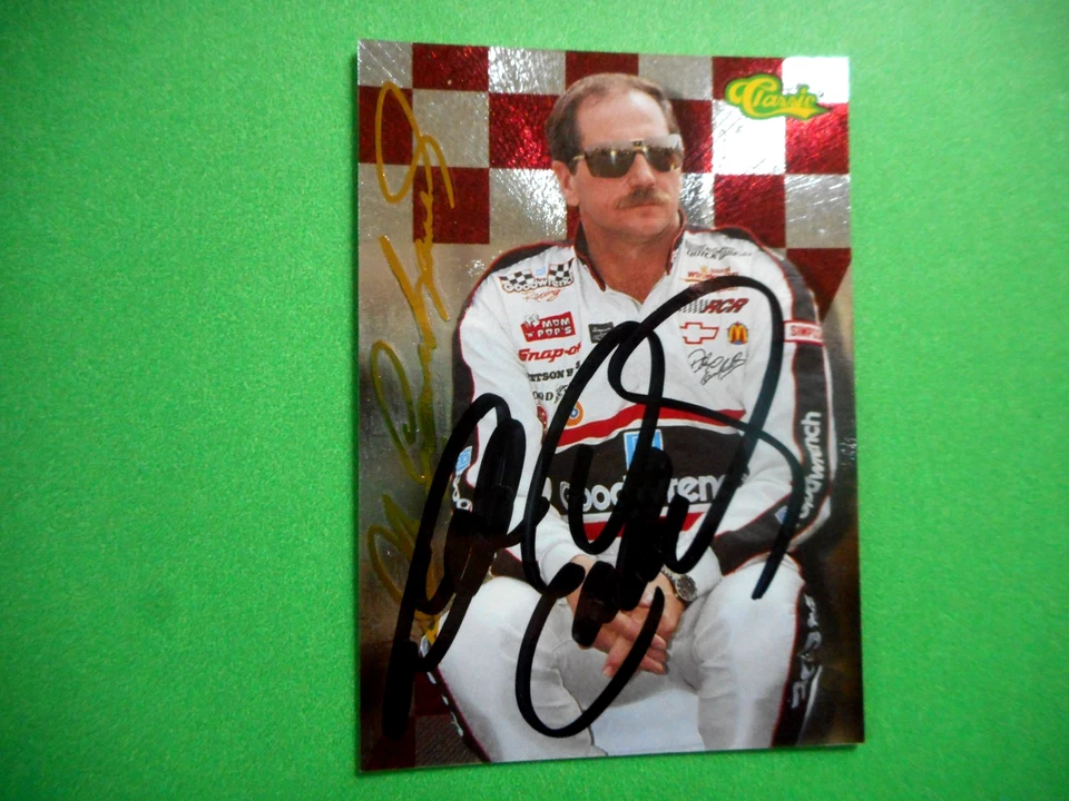 Dale Earnhardt Sr signed 1995 Classic Finish Line 7X #3 RCR Chevy WC card #DE2 - Image 1 of 3