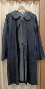 COMME DES GARCONS Round collar indigo blue denim coat size M - Picture 1 of 12