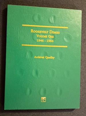 1946-1964d Roosevelt Silver Dime Set 48 Coin Nearly Complete in Littleton Folder - Image 1 of 4