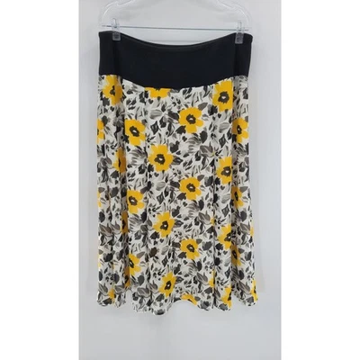 Jones Wear Women Floral Cottagecore Midi Skirt Size L Feminine Vibrant Poppy - Image 1 of 4