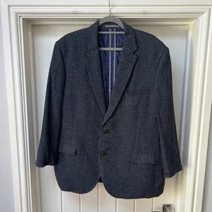 Marks & Spencer Blazer Jacket Men's Chest 46 Medium Blue Wool Blend Tailored Fit - Picture 1 of 12