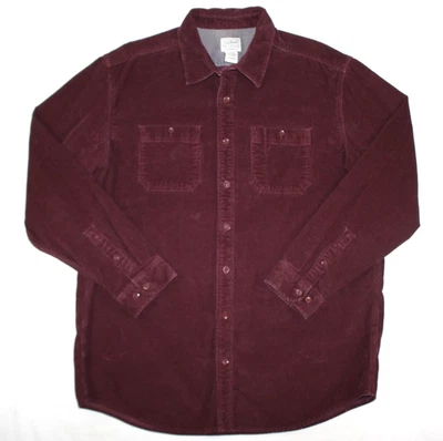 L.L. Camisa Bean Para Hombre XL Alta Pana Ajuste Tradicional Algodón 506135 Borgoña Foto 1 de 4