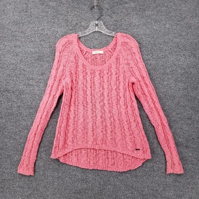 Abercrombie Fitch Sweater Womens XS Extra Small Pink Cable Knit Pullover Cotton - Image 1 of 4