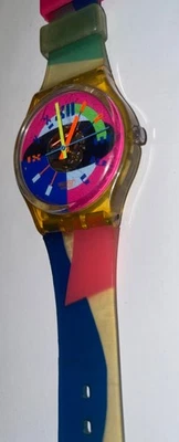 Rare 1992 Rainbow Swatch Skeleton Watch Skeletonized Swiss Swatch Watch - Image 1 of 4