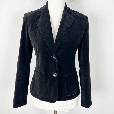 Chaqueta Blazer Vintage Rafaella Terciopelo Negro Otoño Carrera Talla 4 Pequeña Para Mujer Foto 1 de 3