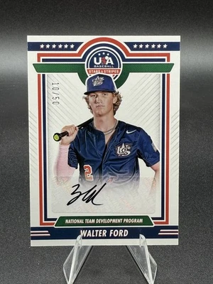 2022 USA Baseball Stars & Stripes - Walter Ford -National Team Auto - /50 - Image 1 of 2