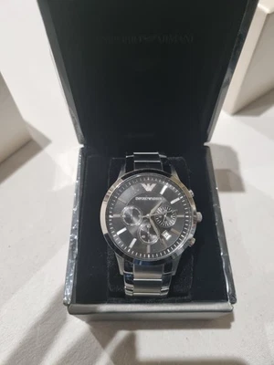 Emporio Armani AR2460 46mm Cassa Argento in Acciaio Cinturino Argento in... - Immagine 1 di 4