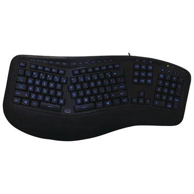 ADESSO® Tru-Form 150 3-Color Illuminated Ergonomic Keyboard - Image 1 of 4