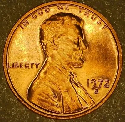 🔥FS-101 VARIETY !!! 1972-S LINCOLN MEMORIAL CENT  - Image 1 of 4