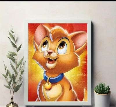 Diamond Art Kit Disney's Beloved Kitten OLIVER. Lg Full Drill Canvas - Image 1 of 4