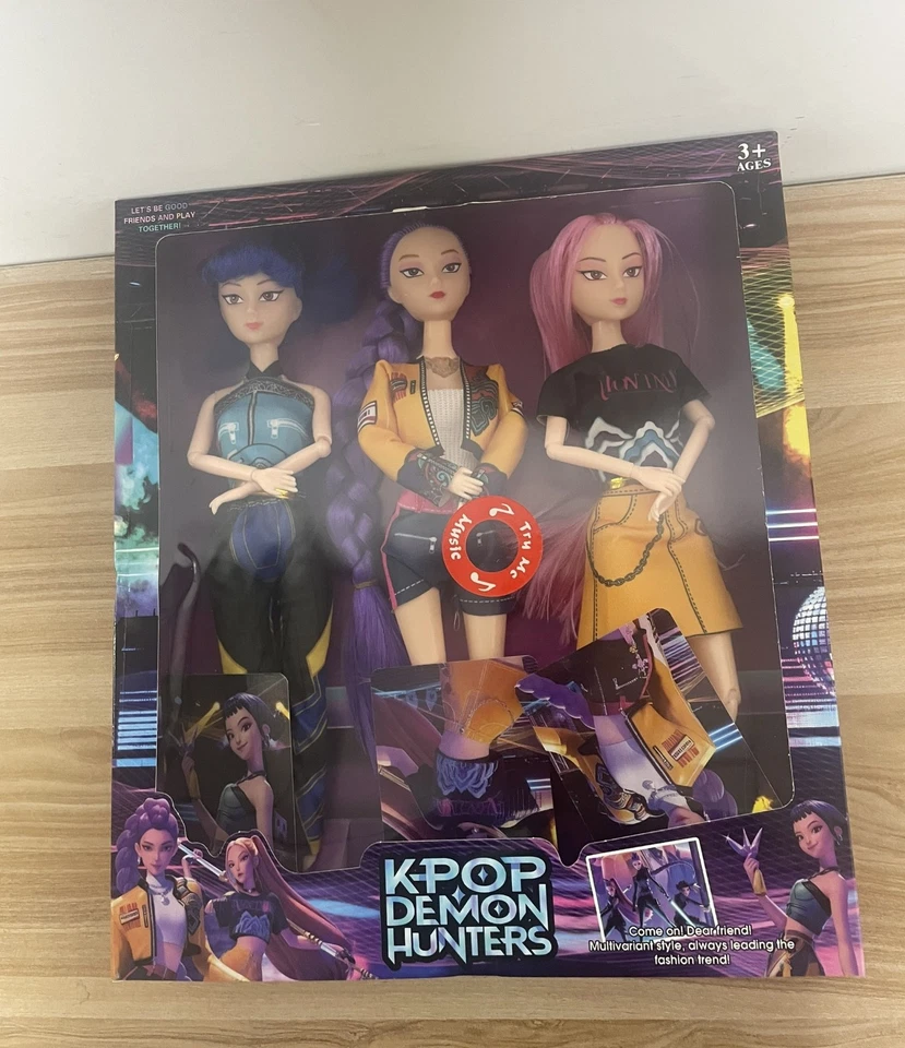 3Pcs In One Cosplay Kpop Demon Hunters Doll Moveable Joint Figure Toys Xmas Gift - Image 1 of 4