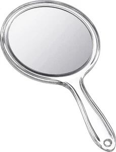 Hand Mirror Double-Sided Handheld Mirror 1X/ 2X Magnifying Mirror with Handle Tr - Picture 1 of 12