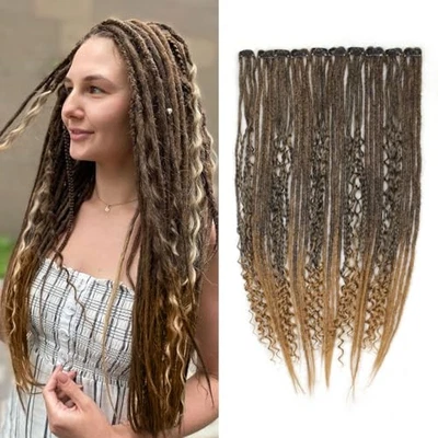 Extensiones de cabello Dreadlock con clip de 24 pulgadas 10 clips 40 10 clips mezclados 1B/27 Foto 1 de 4