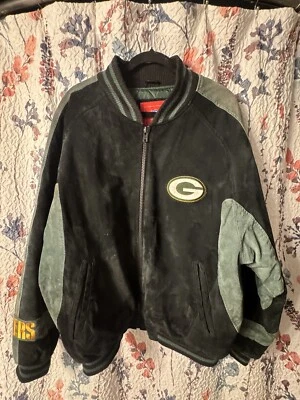 Chaqueta Green Bay Packers vintage de gamuza y cuero Foto 1 de 4