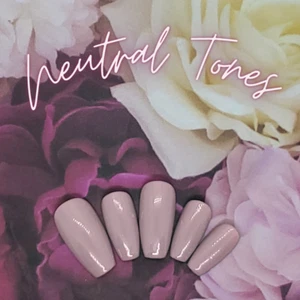 #14 Light Purple Gray Nude Press On Nails | Handmade | Hard Gel Glue On Nails - Picture 1 of 9