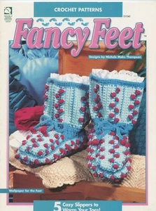 Fancy Feet House of White Birches Crochet Pattern Book 101040 -5 Slipper Designs - Picture 1 of 2