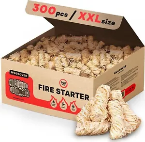 Fire Starters for Campfires Charcoal Fireplace Wood Stove BBQ Outdoor 300 pcs - Picture 1 of 7