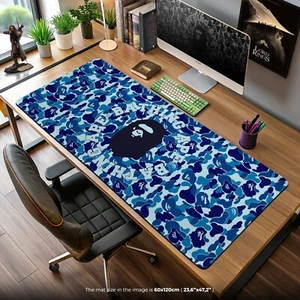 Blue Camo BAPE Desk Mat - A Bathing Ape Style Mouse Pad for Hypebeast Setup - Afbeelding 1 van 7
