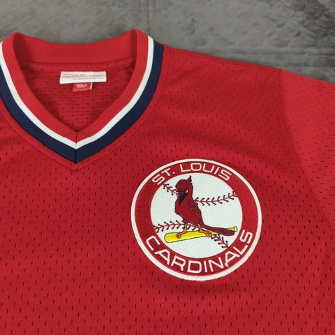 St Louis Cardinals Jersey Mitchell & Ness Retro Red Short Sleeve Men Medium Cover