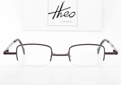 Theo Belgium Glasses Frame Wine Red Model Hoed 63 Metal Designer Half Rim Eye - Image 1 of 4
