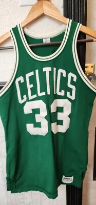 Camiseta deportiva Larry Bird auténtica de colección de los años 80 de la NBA tejida en arena de los Boston Celtics para hombre mediana 40 Foto 1 de 4