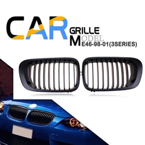 Parrilla para riñón frontal negra mate para BMW E46 1999-2002 cupé convertible - Imagen 1 de 9