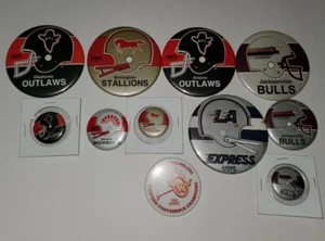 1980 'S USFL Football  Pinback Button LOT OF 11  - Picture 1 of 3