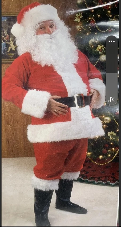 Santa Claus Suit 7 Pieces Holiday Time Christmas Costume 1 Size Fit Most Red