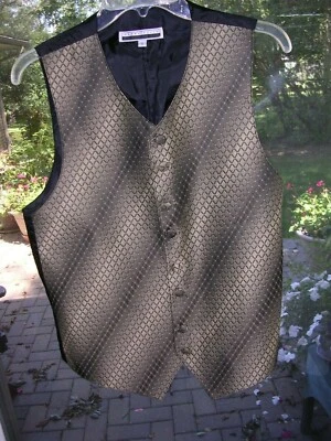 #703 Chaleco Chaleco Para Hombres Elegante Victoriano Steampunk Dorado Satinado Brocado Talla Pequeña Foto 1 de 4