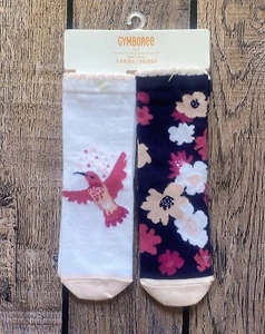 Kleinkind Mädchen Größe 2T-3T Gymboree mehrfarbig Blumenmuster Kolibri 2er-Pack Socken - Bild 1 von 2