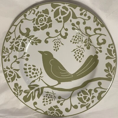 Pier 1 Plato Pájaro Aguacate Gres Verde 8 1/4" Floral Postre Ensalada Juego De 3 Foto 1 de 4