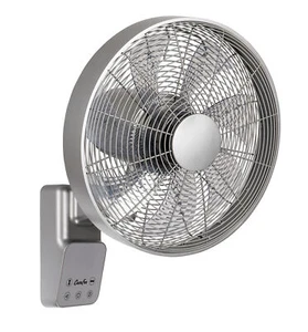 Piccolo Ventilatore da Parete con Telecomando Airos Eco Design Argento 5 Livelli - Foto 1 di 4