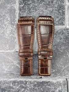 Bell & Ross Leather Strap Black Watch Band BR-01 BR-03 Antique Brown 24mm - Picture 1 of 11