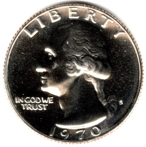 1970 S WASHINGTON QUARTER IN PROOF CONDITION ~ stk 70-2 - Picture 1 of 2