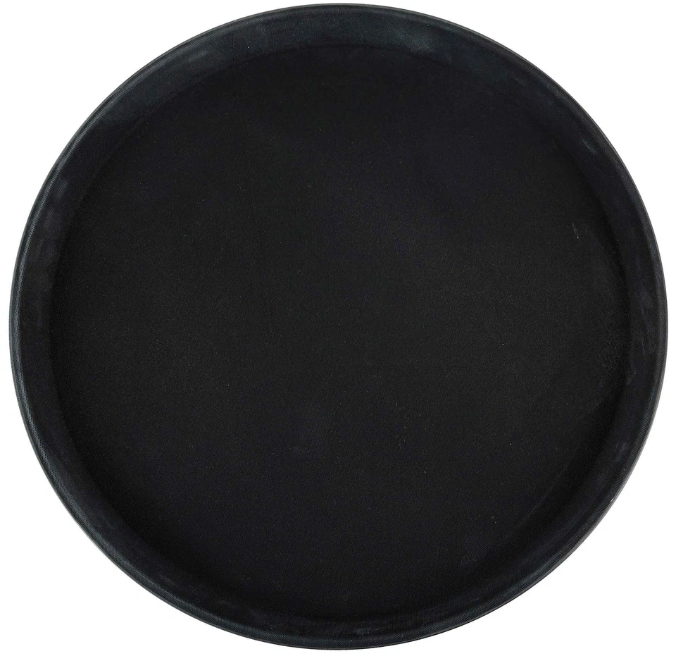 TFG-14K Round Fiberglass Tray with Non-Slip Surface 14-Inch Black - Image 1 of 1
