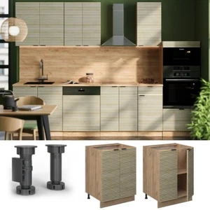 Unterschrank Fame-Line Eiche gefräst 60 cm ohne Arbeitsplatte Vicco - Bild 1 von 5