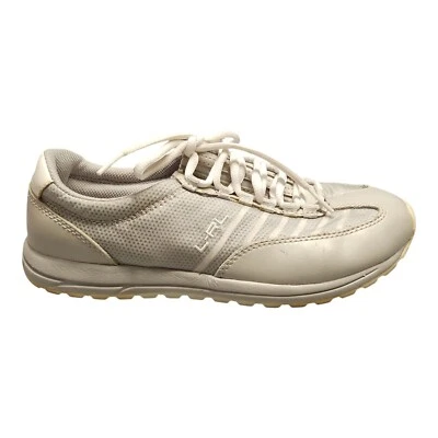 Ralph Lauren Falon Sneakers Womens Size 6B Gray White Leather Mesh Lined Lace Up - Image 1 of 4