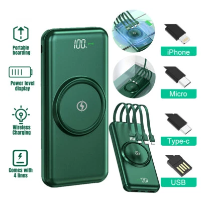 Портативный аккумулятор 9000000 мАч беспроводное быстрое зарядное устройство аккумулятор для сотового телефона - Изображение 1 из 4