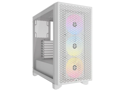 CORSAIR 3000D RGB AIRFLOW Mid-Tower Computer ATX PC Case - White 3xRGB Fans - Image 1 of 4