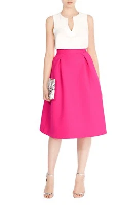 £109 COAST TAY HOT PINK A-LINE PROM MIDI PARTY FLIPPY SKIRT UK 6 EU 34 US 2 - Image 1 of 4