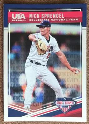 2018 Panini Stars & Stripes Longevity Parallel Nick Sprengel #17 - Image 1 of 2