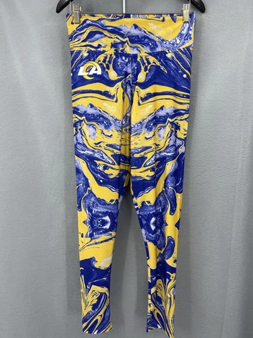 LA Rams Zubaz Leggings Womens Size XL Marbled Print Pants Bottoms NFL Athletic Cover