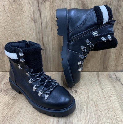 Botines Dolce Vita Quandry para mujer talla 7 negros tacón bloque ribete de piel Foto 1 de 4