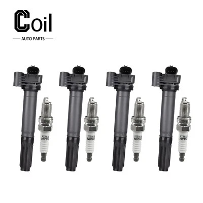 Bobina de encendido y bujía 4 piezas para Fiat 500 1,4 L L4 2012-2016 68070492AB Foto 1 de 4