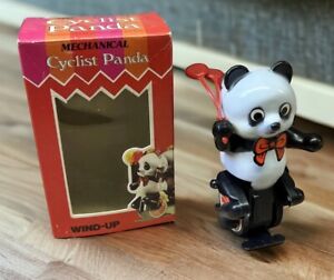 1960s Vintage Original Cyclist Panda Wind Up Toy MINT In Box HONG KONG