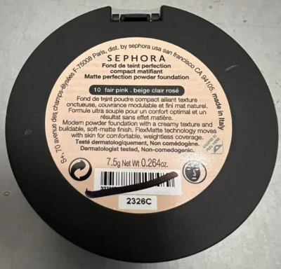 Sephora Matte Perfection Powder Foundation ~ 10 Fair Pink ~ Full Size ~ Sealed - Image 1 of 4