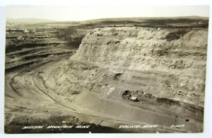 Open Pit Mountain Mine Virginia MN Iron Ore Steam Shovel RPPC Postcard 1930s - Picture 1 of 3