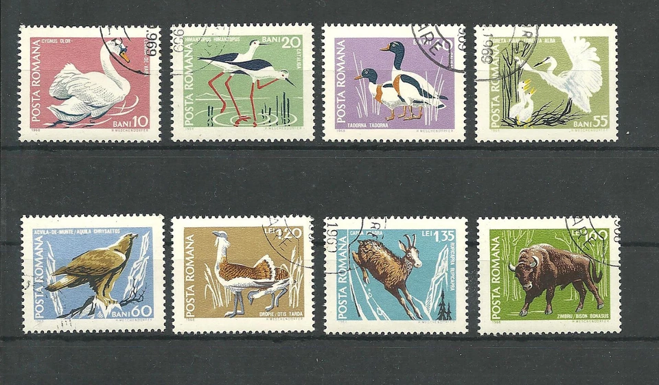 Румыния 1968 охраняемых животных набор из 8, б/у - Изображение 1 из 1