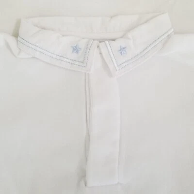 Bebé Niño Absorbba 9 M Blanco Azul 1 Pieza Top A Presión Entrepierna Cuello Estrellas S/S Foto 1 de 4